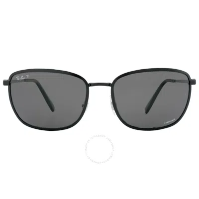 Ray Ban Polarized Grey Square Unisex Sunglasses Rb3705 002/k8 60 In Black