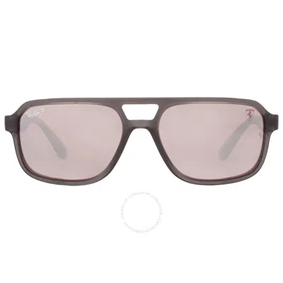 Ray Ban Polarized Purple Silver Mirror Navigator Unisex Sunglasses Rb4414m F691h2 58 In Gray