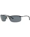 Ray Ban Ray-ban Ray-ban Rb3183 Rb3183 002/81 In Black Shiny,grey Polar