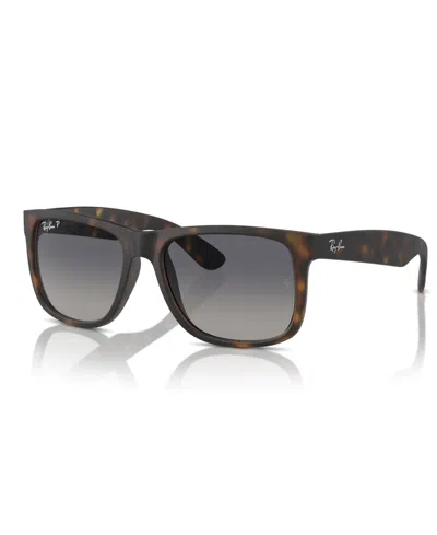 Ray Ban Polarized Sunglasses, Rb4165 Justin Gradient In Havana,blue