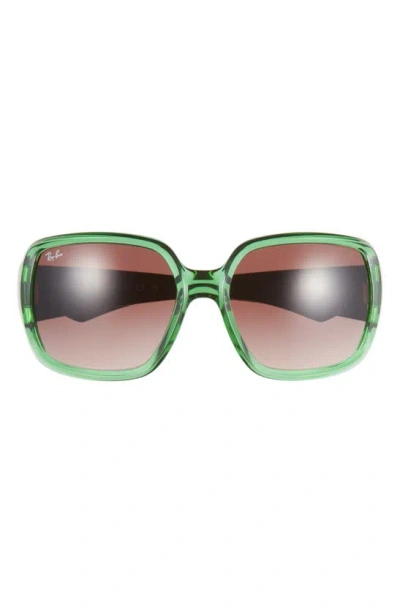 Ray Ban Powderhorn 60mm Square Sunglasses In Transparent Green