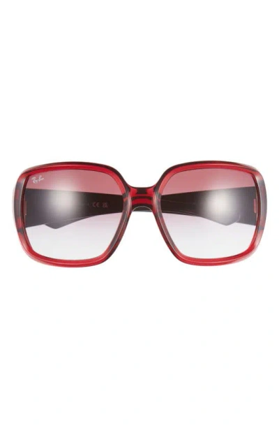 Ray Ban Powderhorn 60mm Square Sunglasses In Red