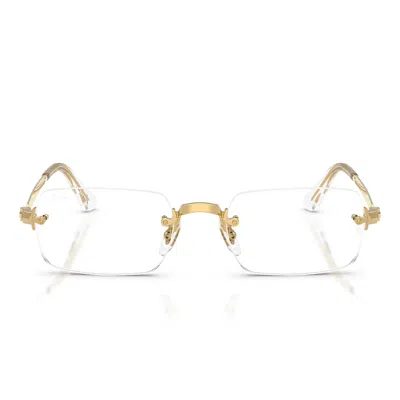 Ray Ban Prescription Glasses Rx3928 V 2500 X Asap Rocky Gold Arista/clear Unisex In White