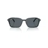 Ray Ban Ray-ban 56mm Square Sunglasses In Transparent Fantasy Blue&#47grey