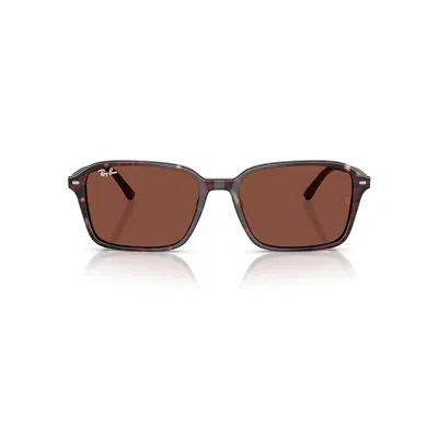 RAY BAN SUNGLASSES UNISEX RAIMOND - TRANSPARENT FANTASY VIOLET/RED FRAME RED LENSES 56-18