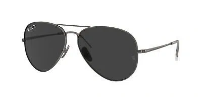 Pre-owned Ray Ban Ray - Ban Sunglasses Rb8089 Aviator Titanium 165/48 Grey Black Men Women