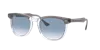 Ray Ban Hawkeye Sunglasses Grey On Transparent Frame Blue Lenses 54-21 In Blue