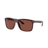 Ray Ban Boyfriend Sunglasses Bordeaux Frame Violet Lenses 60-15