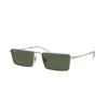 Ray Ban Emy Bio-based Sunglasses Silver Frame Green Lenses Polarized 59-17
