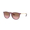 Ray Ban Erika Classic Sunglasses Transparent Violet Frame Pink Lenses 54-18