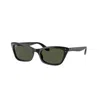 Ray Ban Lady Burbank Sunglasses Black Frame Green Lenses 55-20