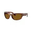 Ray Ban Mega Balorama Sunglasses Striped Havana Frame Brown Lenses 63-19 In Brown