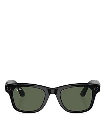 Ray Ban Ray-ban Ray-ban Meta Wayfarer Smart Glasses, 50mm In Black/green Solid