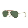 Ray Ban Outdoorsman Ii Sunglasses Gold Frame Green Lenses 62-14