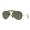Ray Ban Outdoorsman Havana Collection Sunglasses Gold Frame Green Lenses 62-14