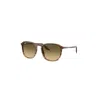 Ray Ban Rb2203 Sunglasses Striped Brown Frame Brown Lenses 55-20 In Brown