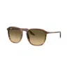 Ray Ban Rb2203 Sunglasses Striped Brown Frame Brown Lenses 55-20