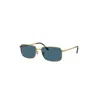 Ray Ban Rb3717 Sunglasses Gold Frame Blue Lenses Polarized 60-18 In Gold