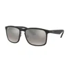Ray Ban Rb4264 Chromance Sunglasses Black Frame Silver Lenses Polarized 58-18
