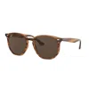Ray Ban Rb4306 Sunglasses Striped Red Havana Frame Brown Lenses 54-19 In Brown