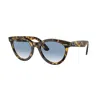 Ray Ban Wayfarer Way Sunglasses Yellow Havana Frame Blue Lenses 54-21