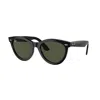 Ray Ban Wayfarer Way Sunglasses Black Frame Green Lenses 54-21