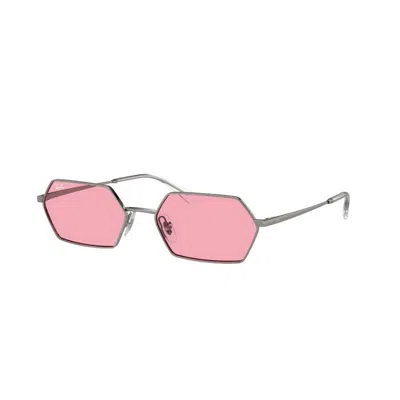 Ray Ban Yevi Bio-based Sunglasses Gunmetal Frame Pink Lenses 55-18