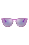 Ray Ban Ray-ban Ray-bay Junior Izzy 50mm Mirrored Sunglasses In Ultra Violet/violet Mirror