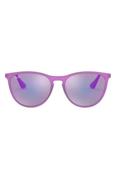 Ray Ban Ray-ban Ray-bay Junior Izzy 50mm Mirrored Sunglasses In Ultra Violet/violet Mirror