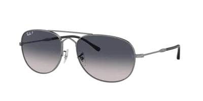Ray Ban Bain Bridge Sunglasses Gunmetal Frame Blue Lenses Polarized 60-17