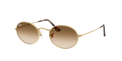Ray Ban Oval Metal Sonnenbrillen Arista Gold Fassung Braun Glas 54-21