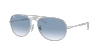 Ray Ban Bain Bridge Sunglasses Silver Frame Blue Lenses 60-17 In Clear & Blue