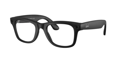 Ray Ban Ray-ban | Meta Wayfarer Electronics Black Frame Green Lenses 50-22 In Clear,graphite Green