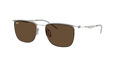 Ray Ban Semi-rim Square-frame Sunglasses In Brown