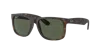 Ray Ban Justin Classic Sunglasses Havana Frame Green Lenses Polarized 55-17 In Dark Green