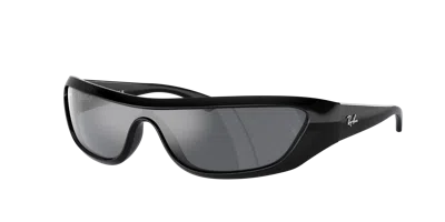 Ray Ban Xan Bio-based Shield-frame Sunglasses In Black