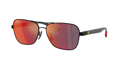 Ray Ban Ray In Dunkelgrau,blau-rot Verspiegelt