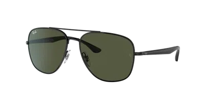 Ray Ban Sunglasses Unisex Rb3683 - Black Frame Green Lenses Polarized 59-15 In G-15 Green