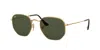Ray Ban Ray-ban Ray-ban Polarized Hexagonal Rb3548n-001-5851-21 Gold Geometric Sunglasses In Green