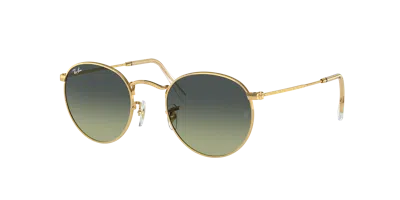 Ray Ban Round Metal Sunglasses Gold Frame Green Lenses 53-21 In Green Vintage