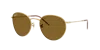 Ray Ban Round Reverse Sunglasses Arista Gold Frame Brown Lenses Polarized 53-21 In Polar Braun