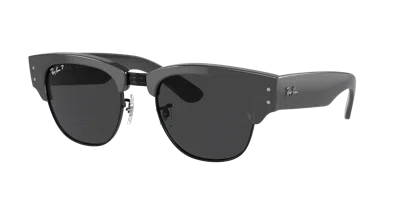 Ray Ban Mega Clubmaster Sonnenbrillen Grau Fassung Schwarz Glas Polarisiert 50-21 In Grey