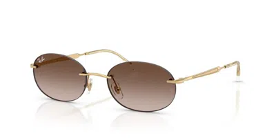 Ray Ban Ray-ban 0rb3767 Gradient Brown Lens Sunglasses In Gold