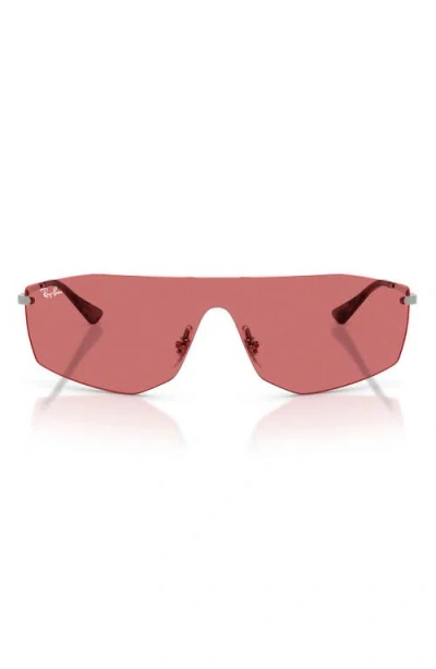 Ray Ban Ray-ban 141mm Irregular Shield Sunglasses In Pink