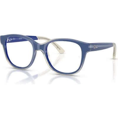 Ray Ban Ray-ban 46mm Square Optical Glasses In Blue