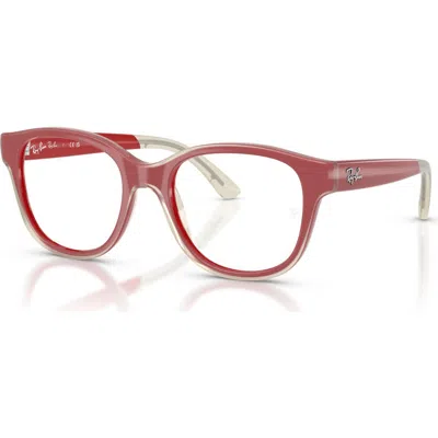 Ray Ban Ray-ban 46mm Square Optical Glasses In Red