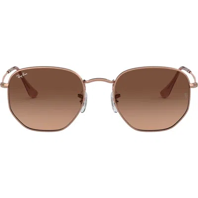 Ray Ban Ray-ban 48mm Gradient Small Irregular Sunglasses In Gold