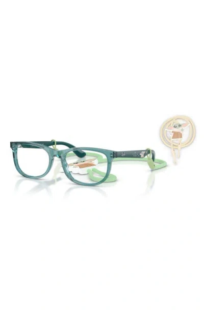 Ray Ban Ray-ban 48mm Rectangle Optical Glasses In Green