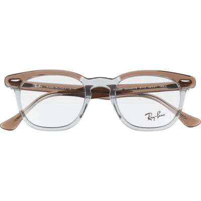 Ray Ban Ray-ban 48mm Small Blue Light Blocking Glasses In Brown Grey