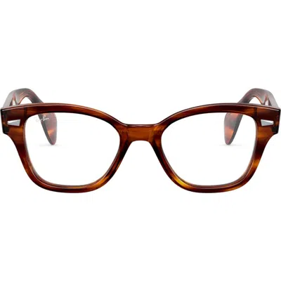 Ray Ban Ray-ban 49mm Optical Glasses In Striped Havana